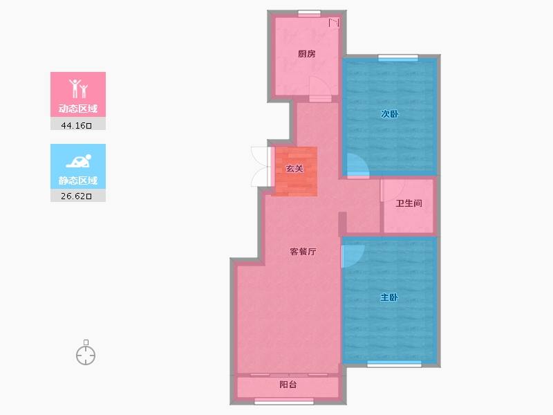 江苏省-南通市-中建・幸福里-62.87-户型库-动静分区