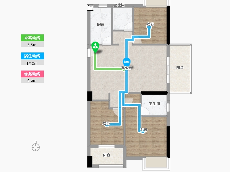 福建省-福州市-滨海・橙里-71.00-户型库-动静线