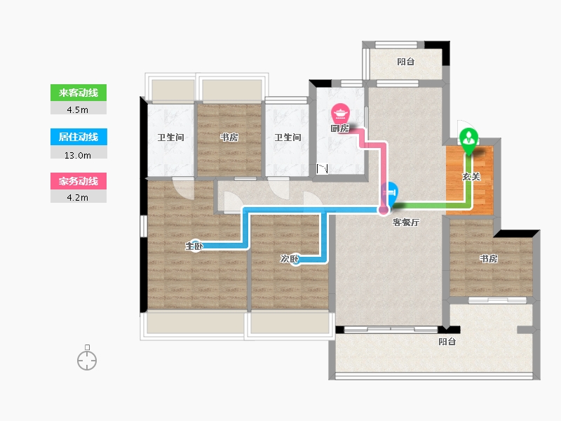 北京-北京市-融创云水观棠花园-102.83-户型库-动静线