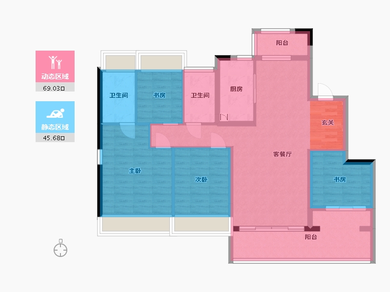 北京-北京市-融创云水观棠花园-102.83-户型库-动静分区