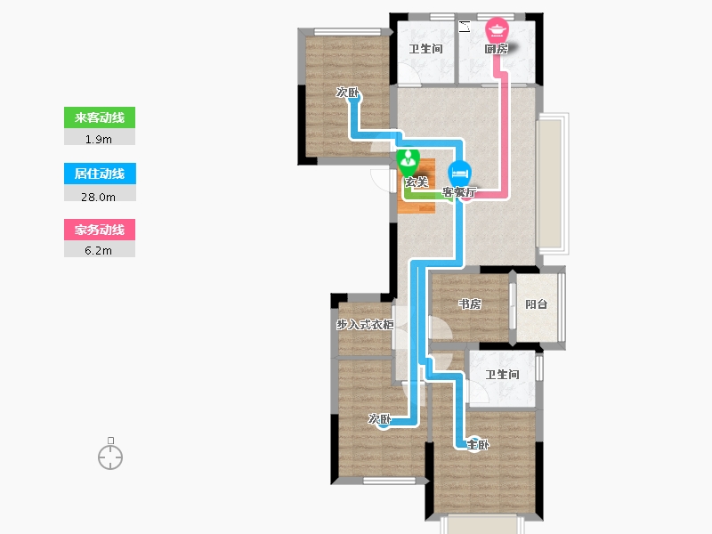 浙江省-金华市-新城盛昱-94.40-户型库-动静线