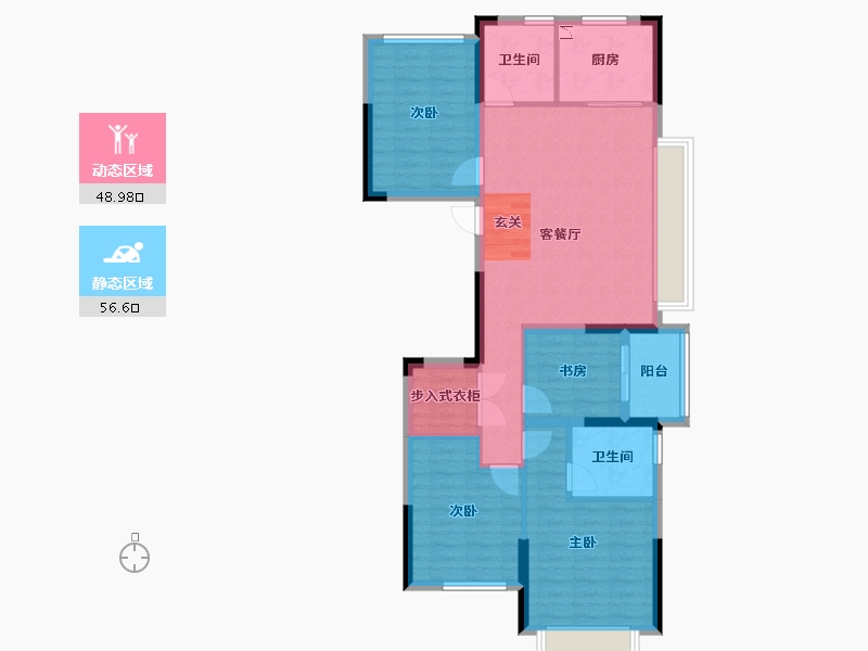 浙江省-金华市-新城盛昱-94.40-户型库-动静分区