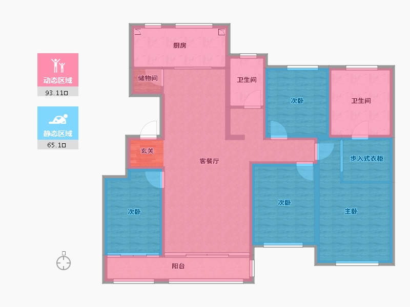 山东省-济南市-绿城百合花园-141.99-户型库-动静分区