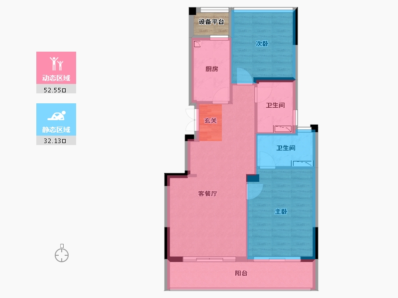 浙江省-嘉兴市-绿城盐官理想水镇-78.39-户型库-动静分区