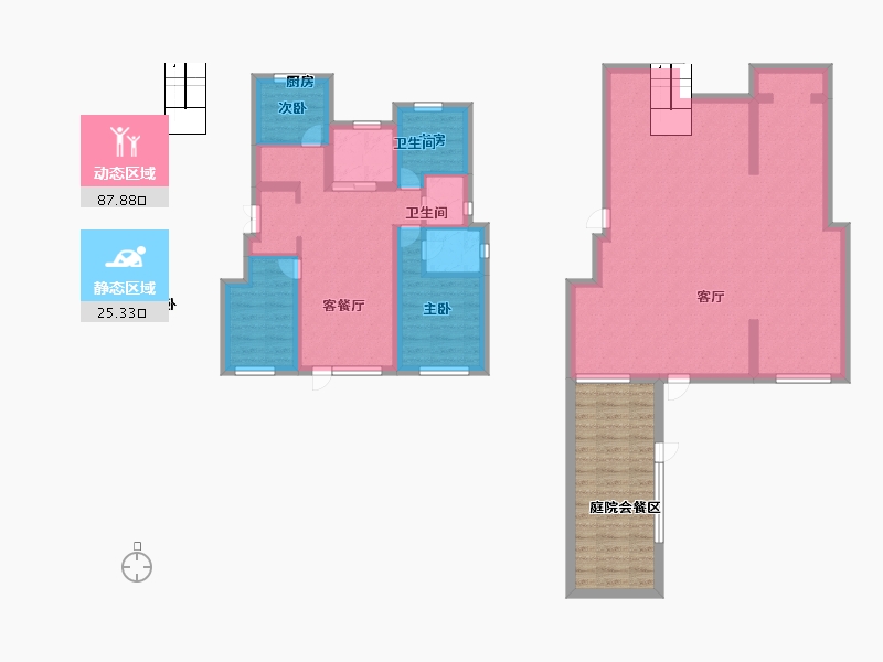 黑龙江省-哈尔滨市-华润置地・�f象府-113.97-户型库-动静分区