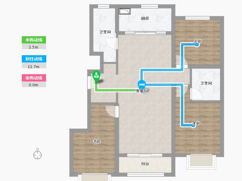 河北省-唐山市-万科公园大道-87.13-户型库-动静线