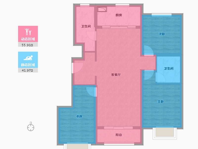 河北省-唐山市-万科公园大道-87.13-户型库-动静分区