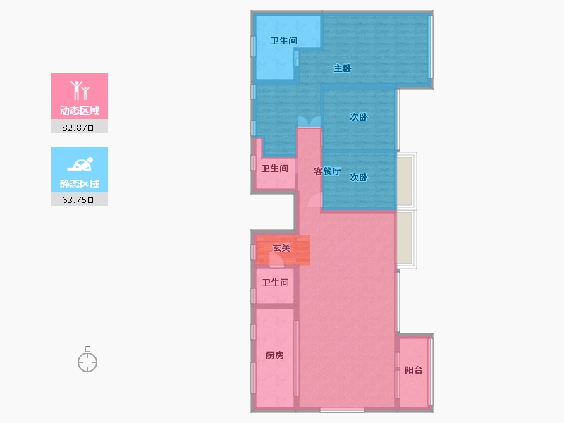 山东省-青岛市-昆仑府-132.80-户型库-动静分区