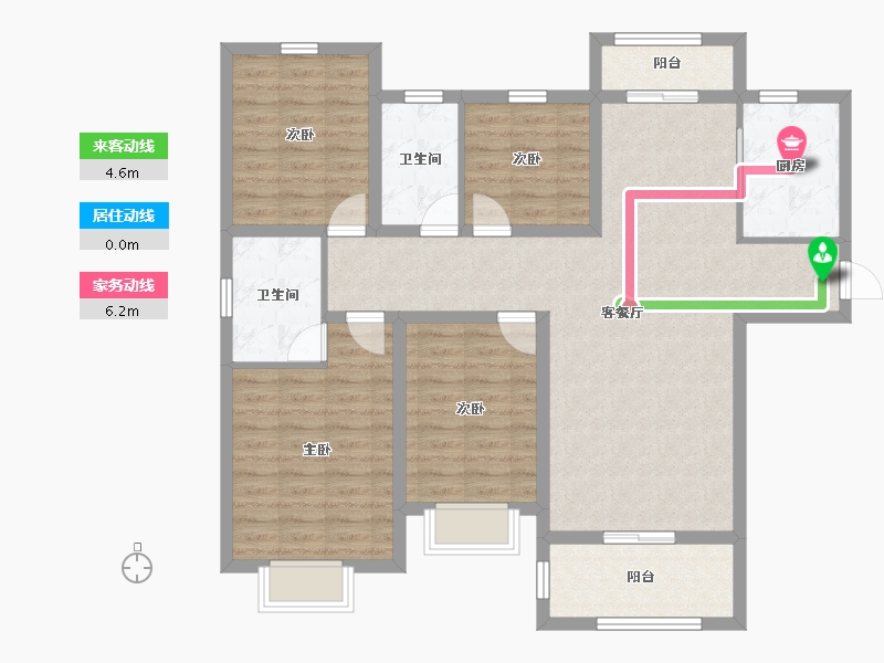 贵州省-黔南布依族苗族自治州-鸿申翡翠城-109.62-户型库-动静线