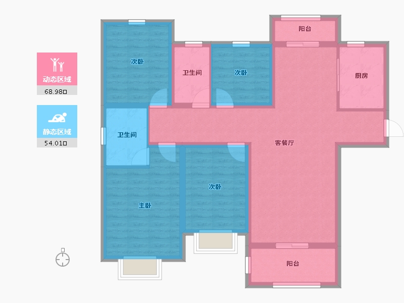 贵州省-黔南布依族苗族自治州-鸿申翡翠城-109.62-户型库-动静分区