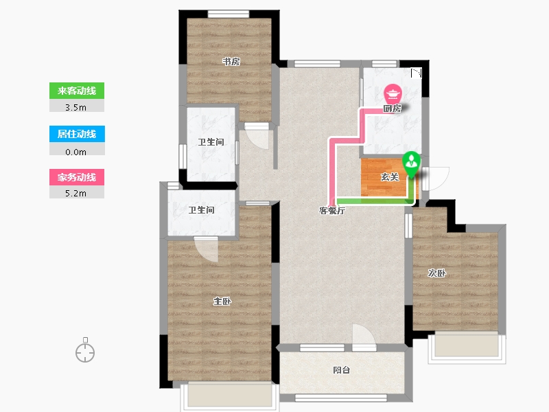 山东省-青岛市-鑫江花漾里-94.40-户型库-动静线