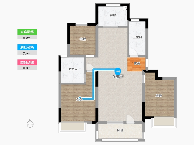 山东省-青岛市-鑫江花漾里-84.00-户型库-动静线