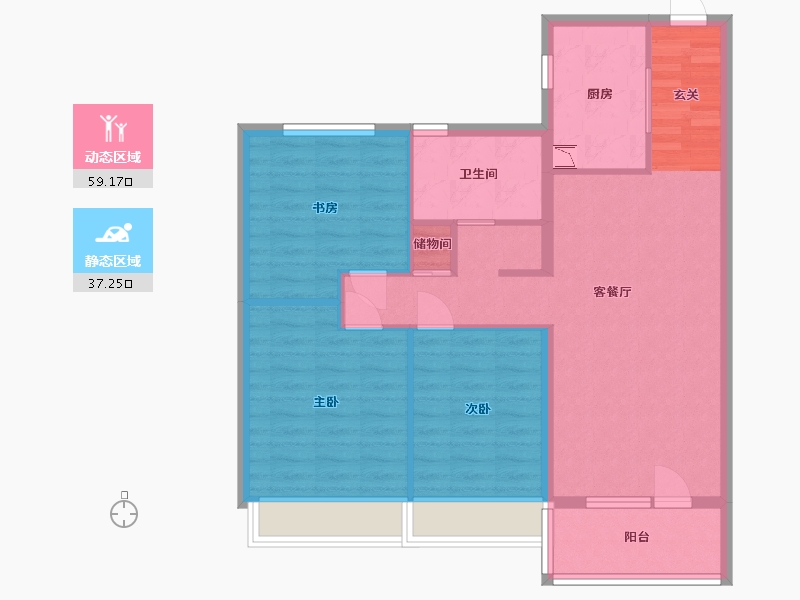 山东省-青岛市-灵山湾壹号-86.40-户型库-动静分区