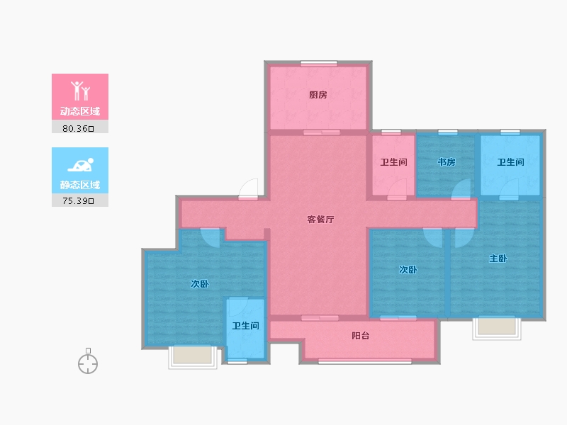 江苏省-泰州市-莲溪-140.00-户型库-动静分区