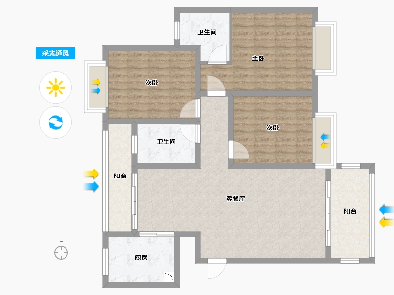 贵州省-遵义市-东郡华府-102.00-户型库-采光通风