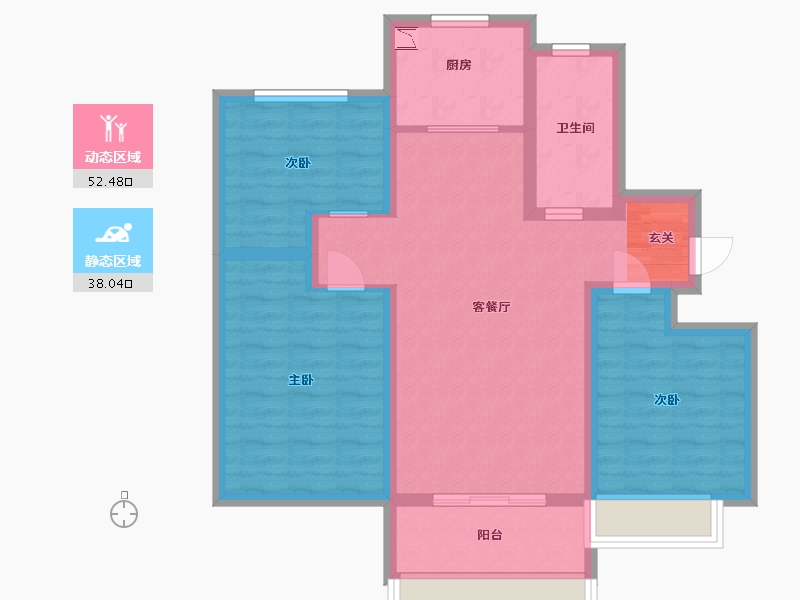 山东省-青岛市-海信文墨里-80.00-户型库-动静分区