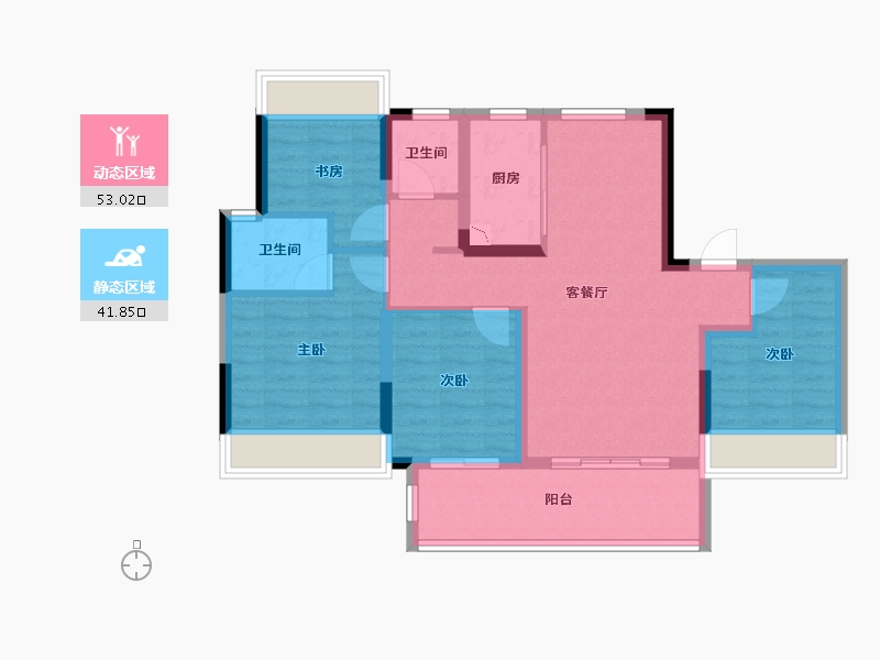 四川省-遂宁市-金科・集美天宸-84.02-户型库-动静分区