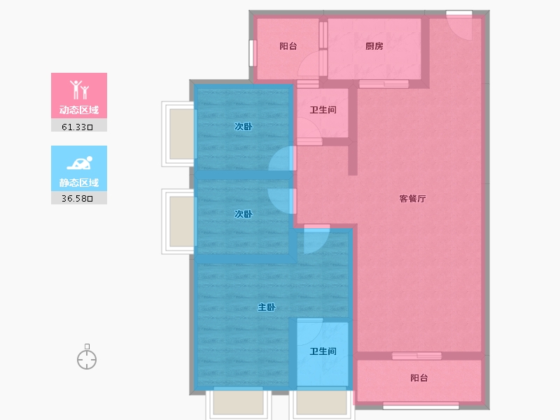 贵州省-毕节市-金石桃李春风-86.11-户型库-动静分区