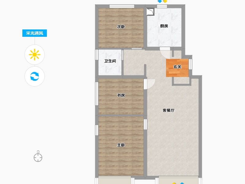 辽宁省-大连市-万科翡翠都会-78.40-户型库-采光通风