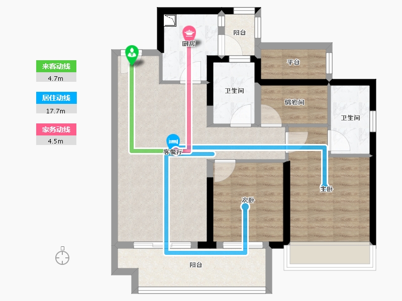 广东省-汕头市-博翠府-75.04-户型库-动静线