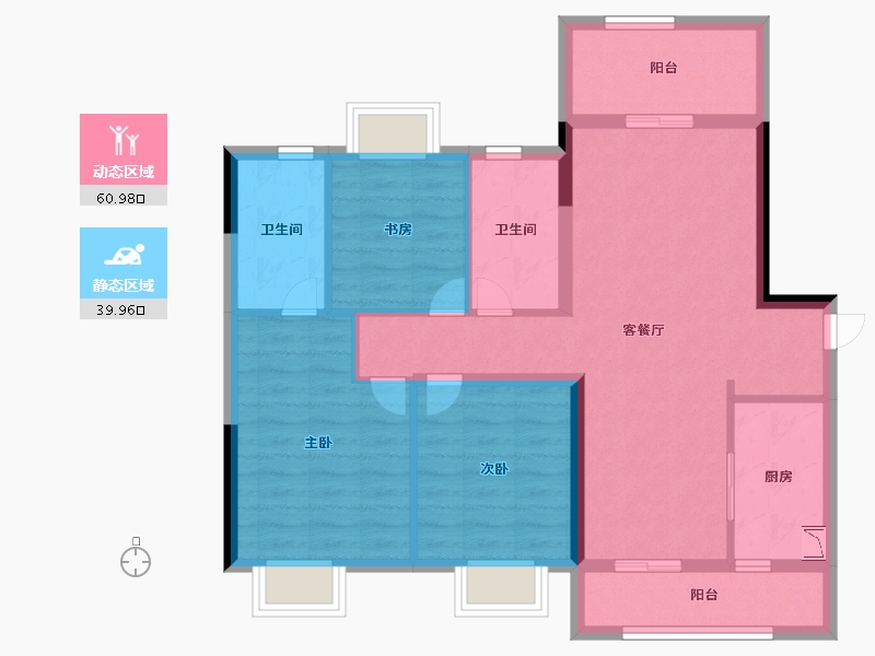 广东省-清远市-新力龙湾-89.73-户型库-动静分区