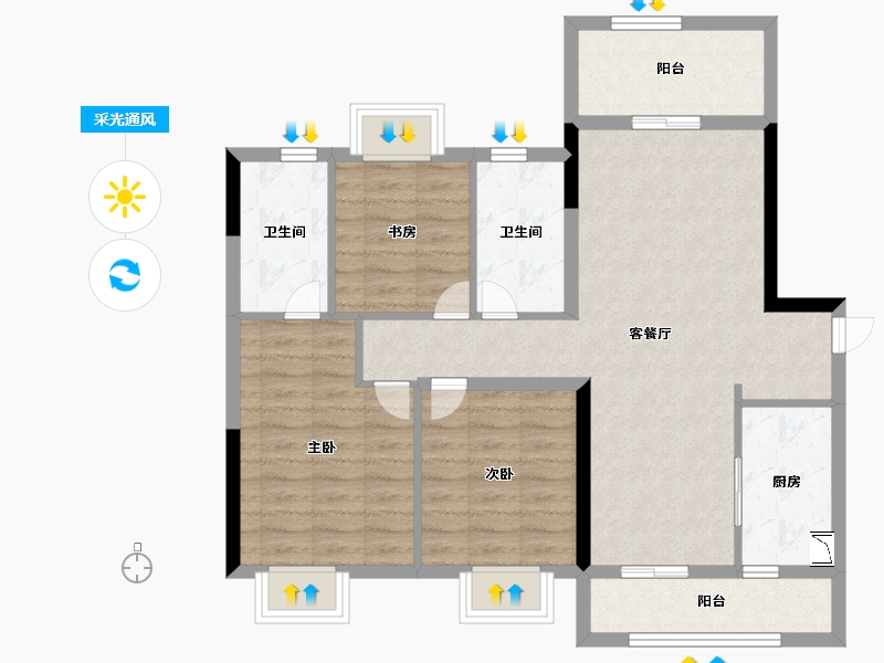 广东省-清远市-新力龙湾-89.73-户型库-采光通风