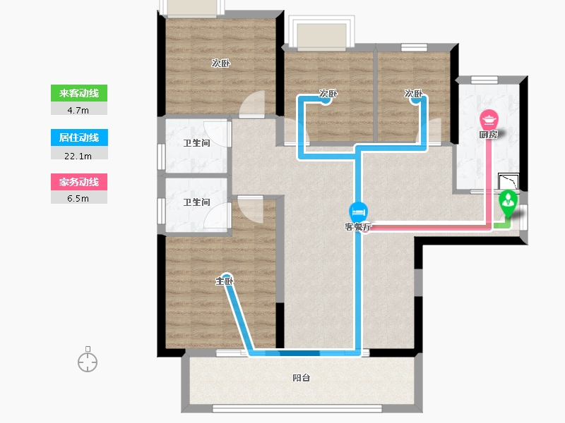 福建省-龙岩市-水晶澜庭-94.05-户型库-动静线