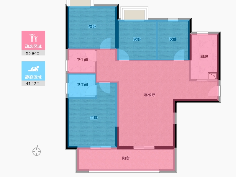 福建省-龙岩市-水晶澜庭-94.05-户型库-动静分区