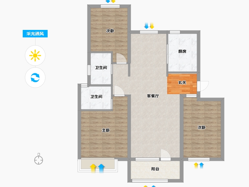 辽宁省-大连市-中海・牧�山-95.19-户型库-采光通风