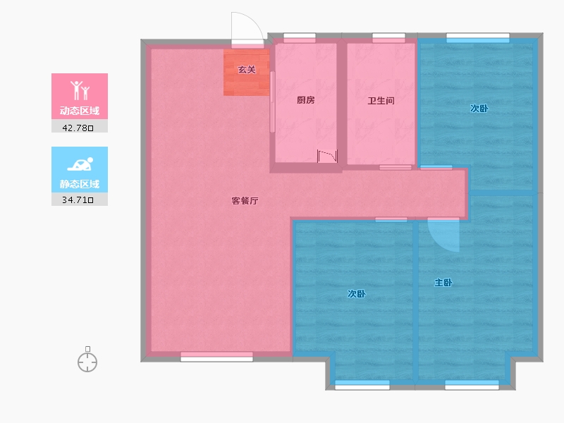 辽宁省-大连市-保利熙悦-69.92-户型库-动静分区