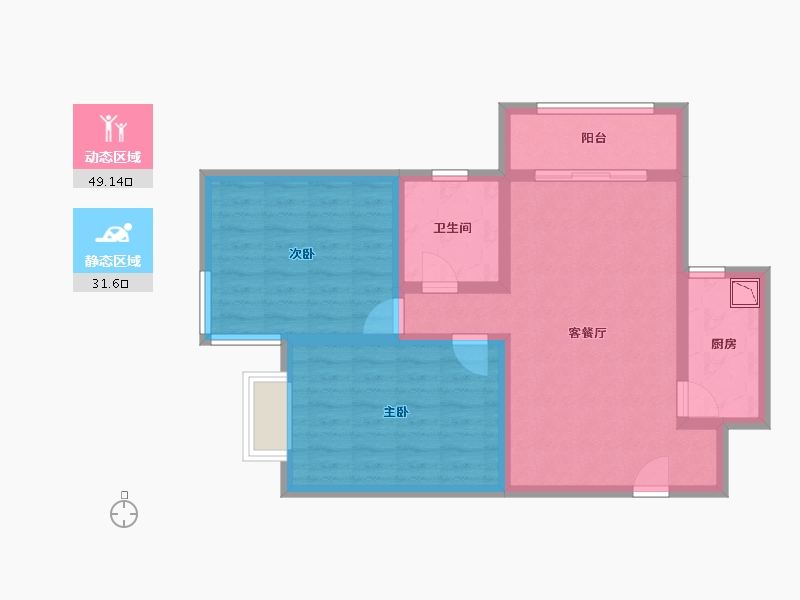 甘肃省-兰州市-東興佳苑-71.29-户型库-动静分区