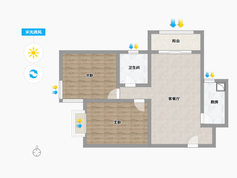 甘肃省-兰州市-東興佳苑-71.29-户型库-采光通风