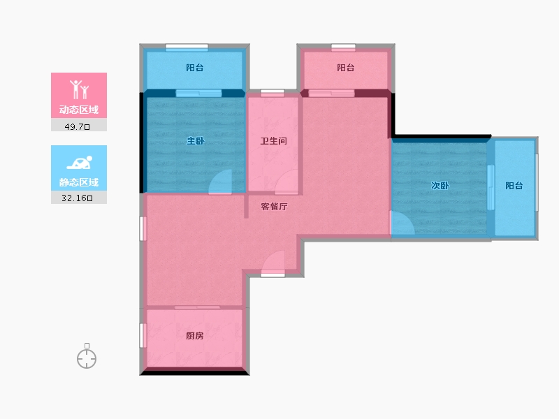 福建省-厦门市-湖边御景-73.60-户型库-动静分区