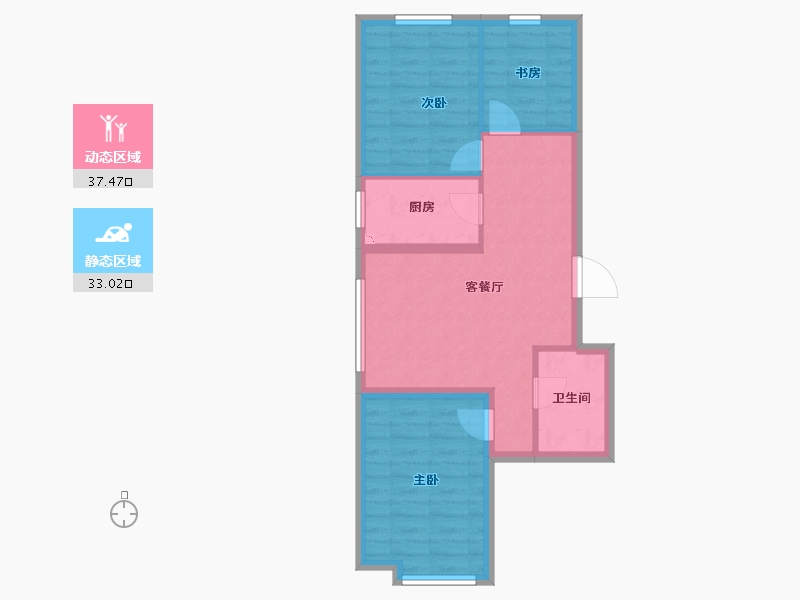 黑龙江省-哈尔滨市-公元天下-63.01-户型库-动静分区