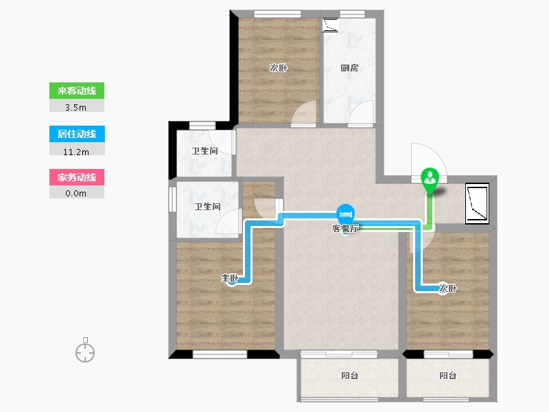 黑龙江省-哈尔滨市-绿地・东北亚国博城-77.64-户型库-动静线