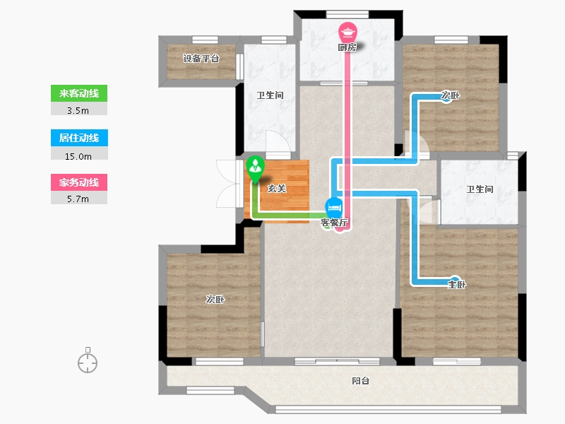 浙江省-嘉兴市-金昌香湖印-103.75-户型库-动静线