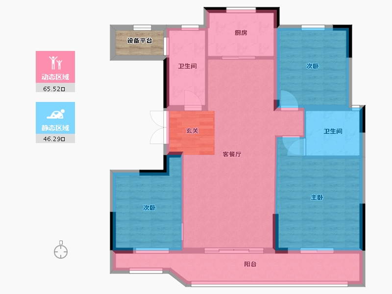 浙江省-嘉兴市-金昌香湖印-103.75-户型库-动静分区