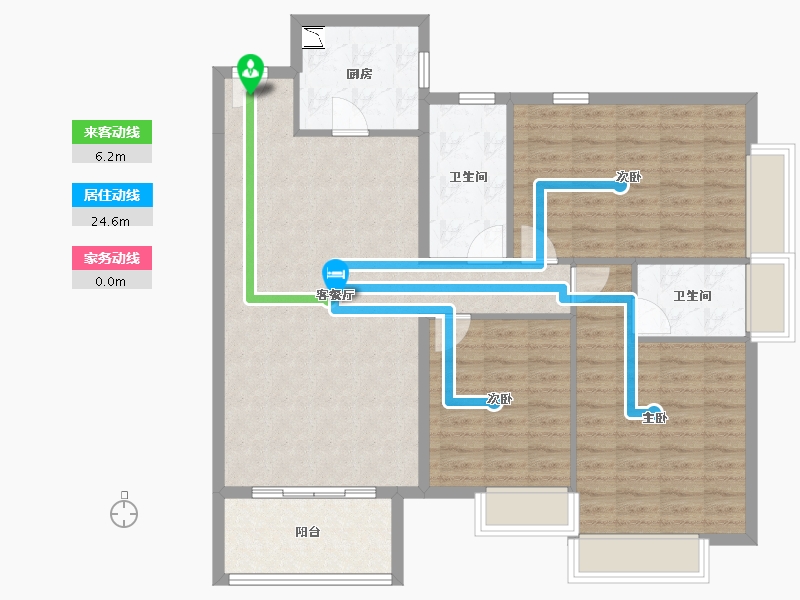 青海省-海南藏族自治州-海口华润中心-109.06-户型库-动静线