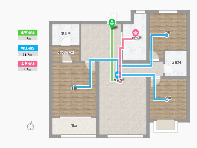 山东省-青岛市-明翠雅居-94.00-户型库-动静线