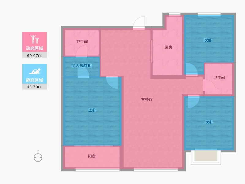 山东省-青岛市-明翠雅居-94.00-户型库-动静分区