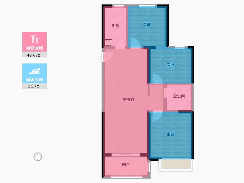 河北省-石家庄市-保利时光印象-70.99-户型库-动静分区