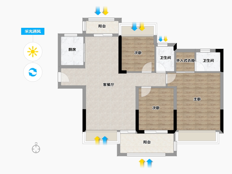 青海省-海南藏族自治州-合隆・中央公园-88.00-户型库-采光通风