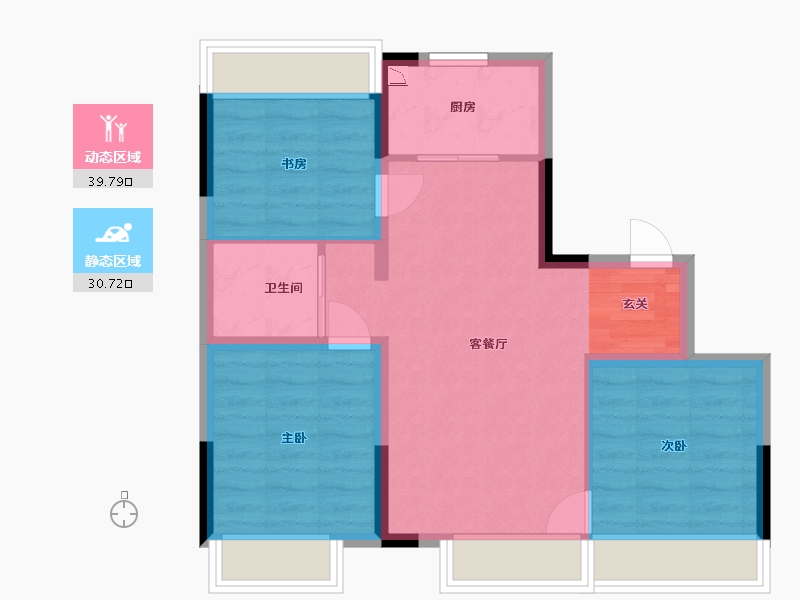 吉林省-长春市-碧桂园・时代之光-62.88-户型库-动静分区