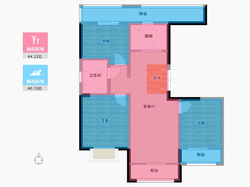 云南省-昆明市-昆明产投・上河院-79.26-户型库-动静分区