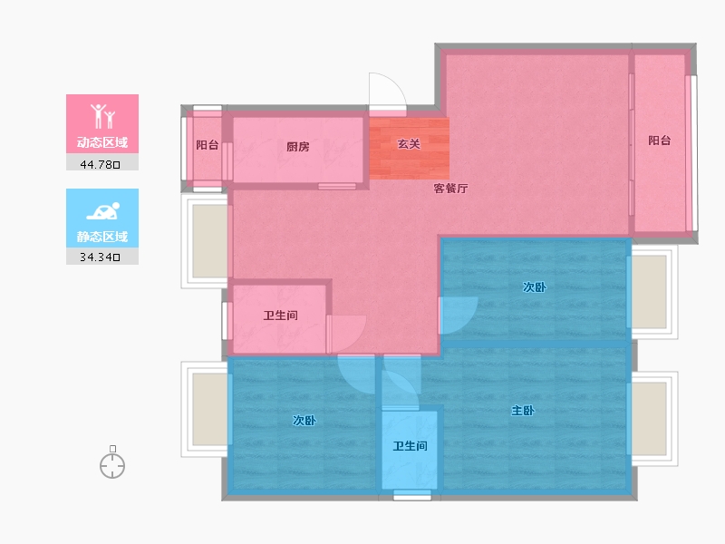 广东省-深圳市-长海雅园-71.64-户型库-动静分区