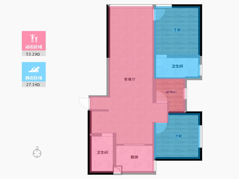 云南省-玉溪市-峨山县嶍峨古镇平面图-71.30-户型库-动静分区