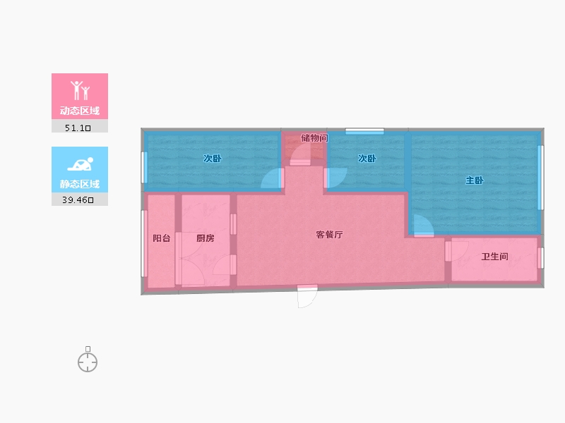 北京-北京市-天天家园-79.81-户型库-动静分区