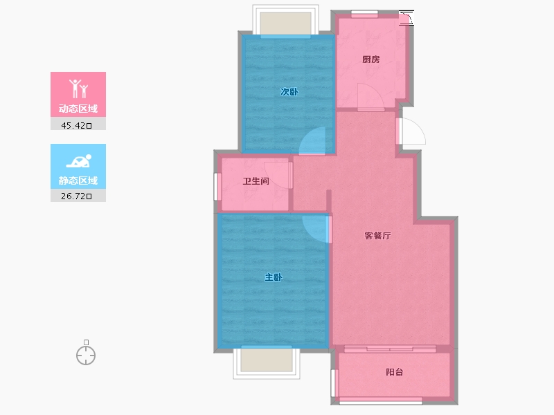 上海-上海市-中冶上河雅筑-65.00-户型库-动静分区