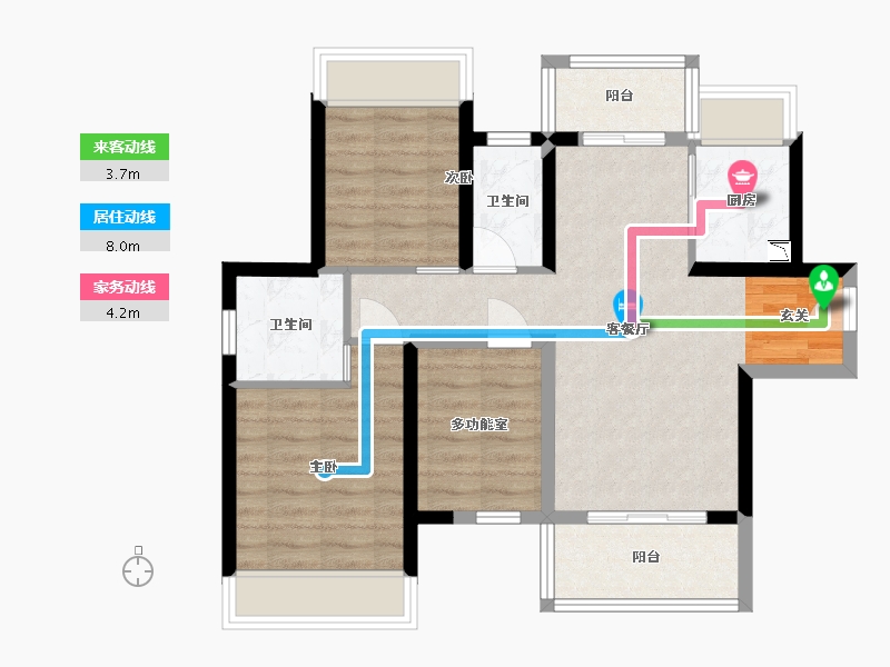 广东省-江门市-嘉骏花园-71.41-户型库-动静线