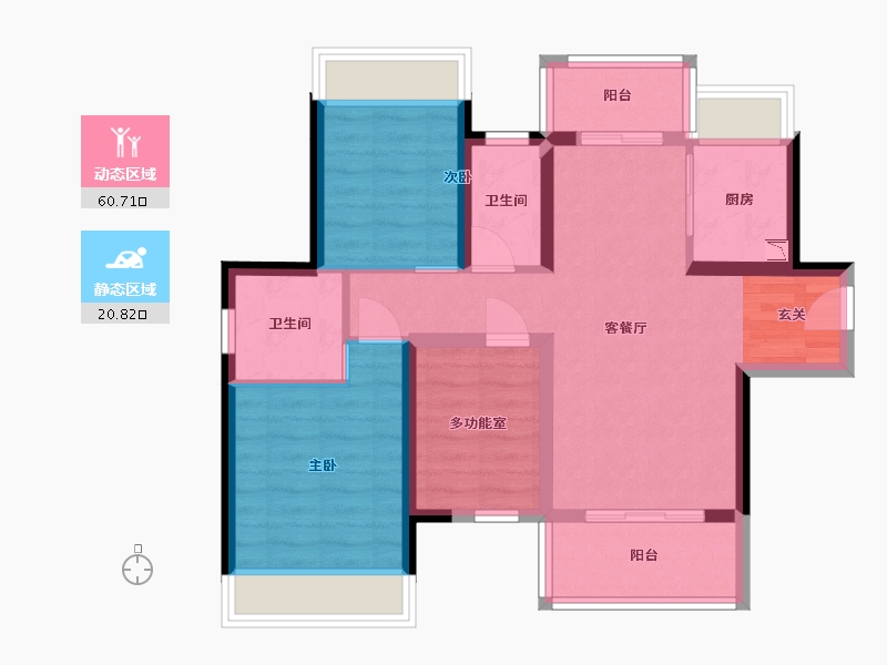 广东省-江门市-嘉骏花园-71.41-户型库-动静分区